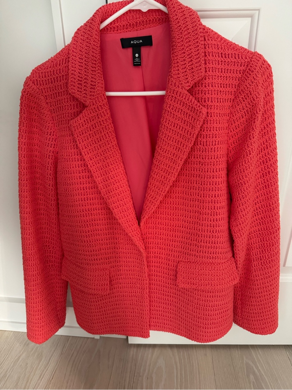 Aqua Coral Crochet Blazer Jacket